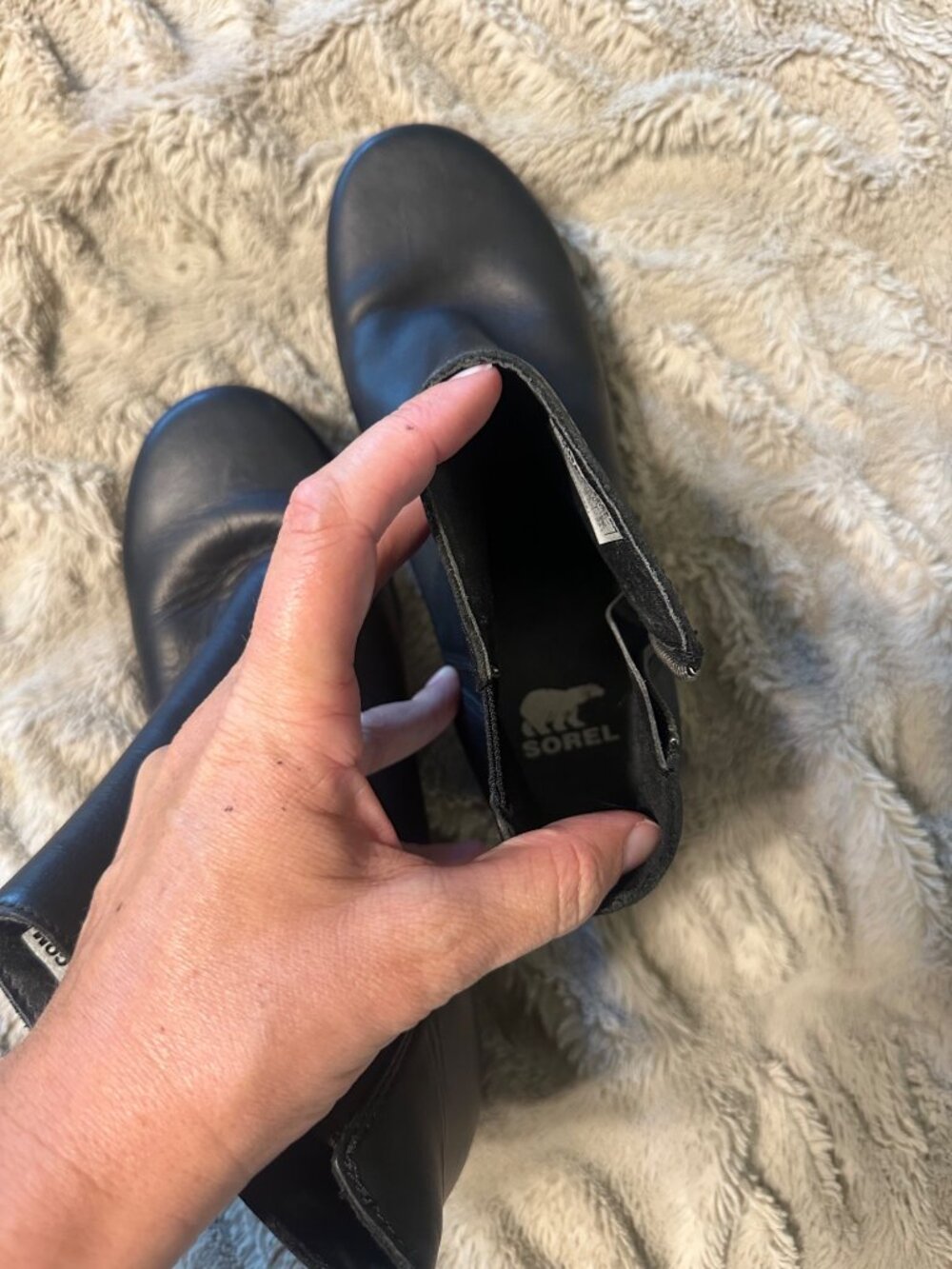 Sorel Joan of Artic Black Nubuck Unique Winter Wedge Ankle Booties - Picture 9 of 10